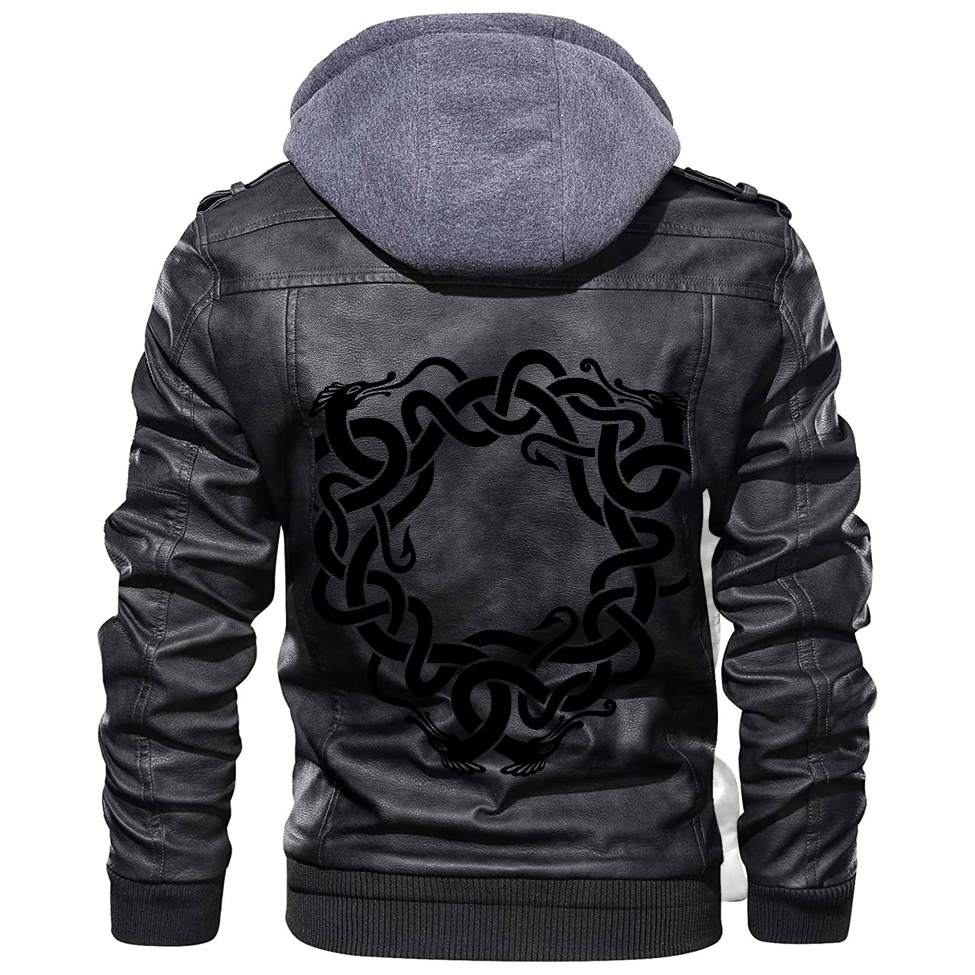 Viking Celtic Or Scandinavian Dragons Leather Jacket RLT12 - Wonder Print Shop