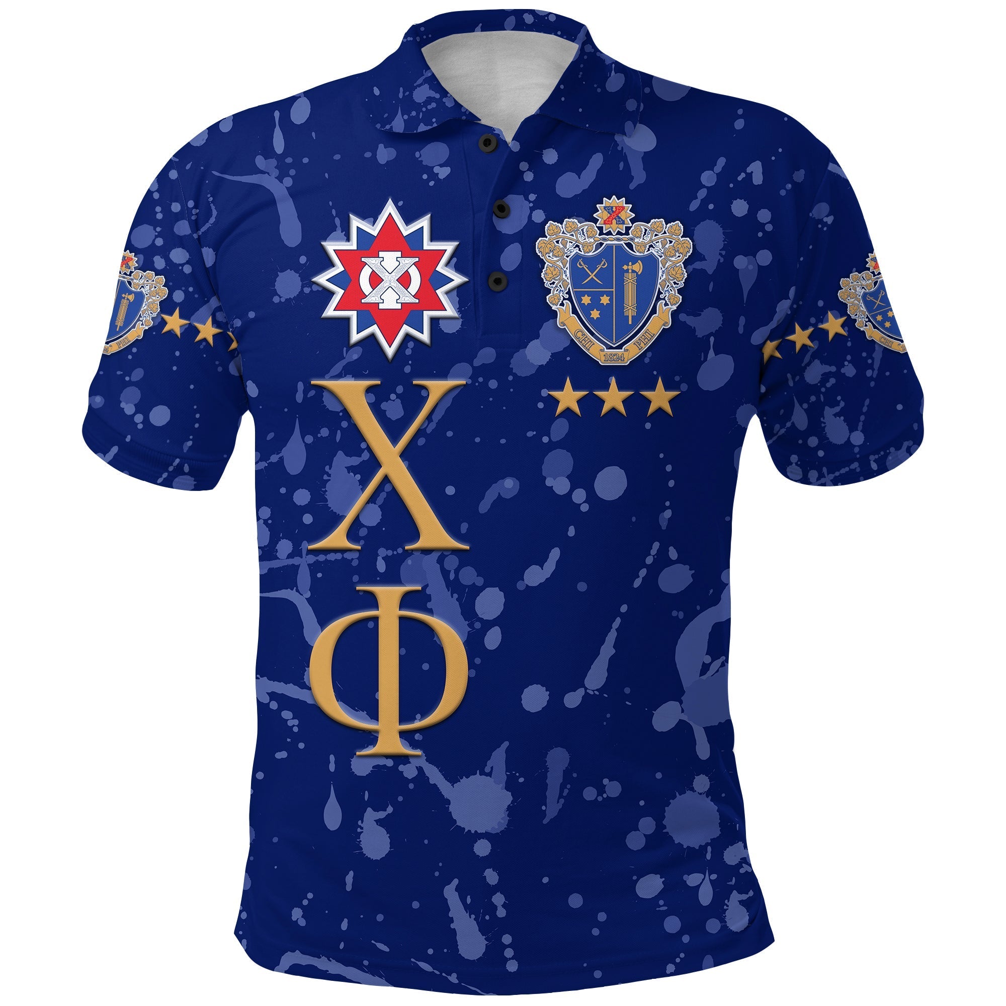 Chi Phi Polo Shirt Simple Style Blue LT8 - Wonder Print Shop