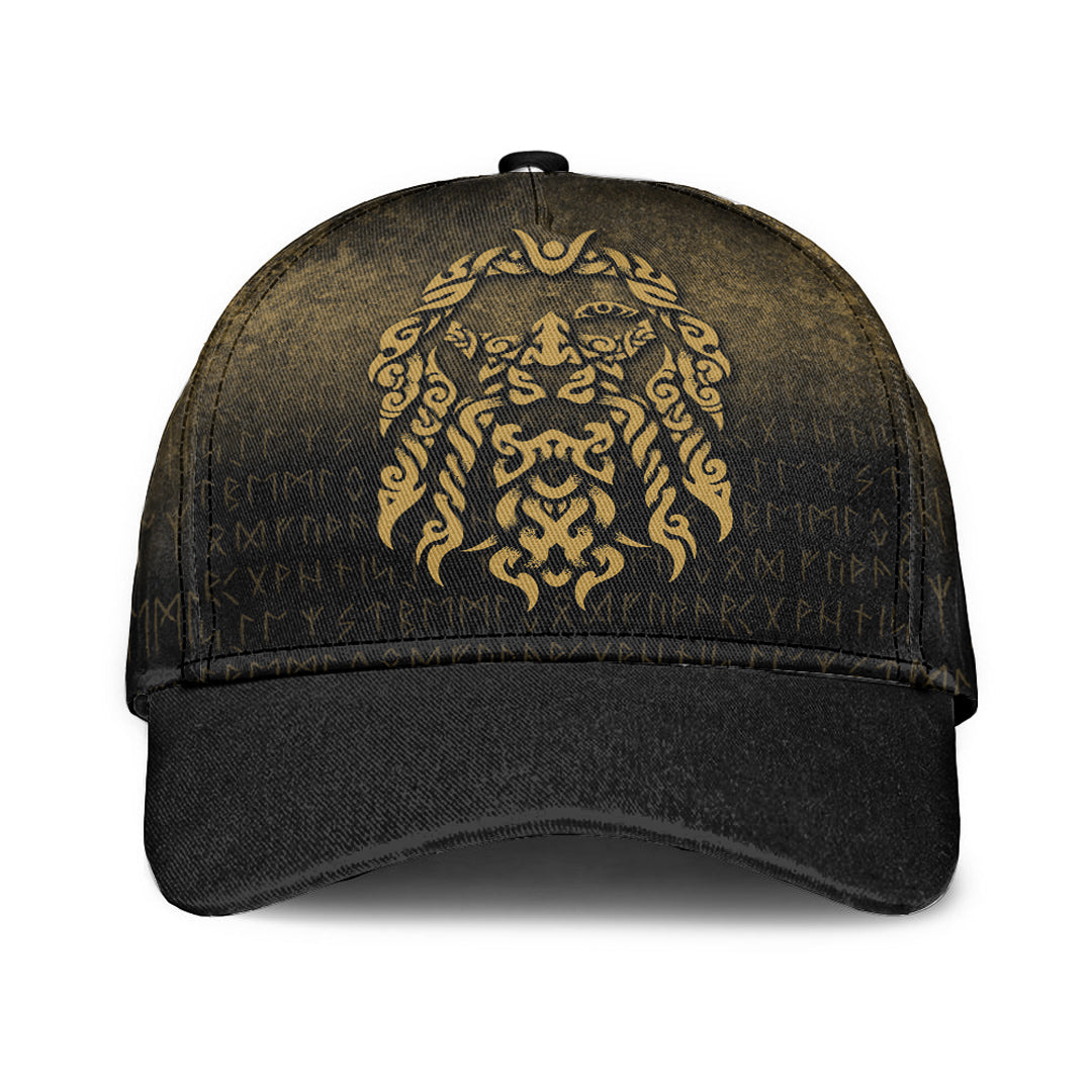 viking-classic-cap-viking-god-odin-allfather-in-asgard-raven-god-gold-version-classic-cap