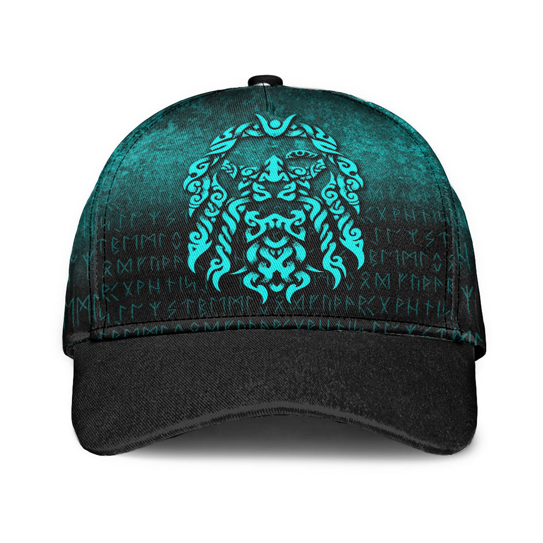 viking-classic-cap-viking-god-odin-allfather-in-asgard-raven-god-cyan-version-classic-cap