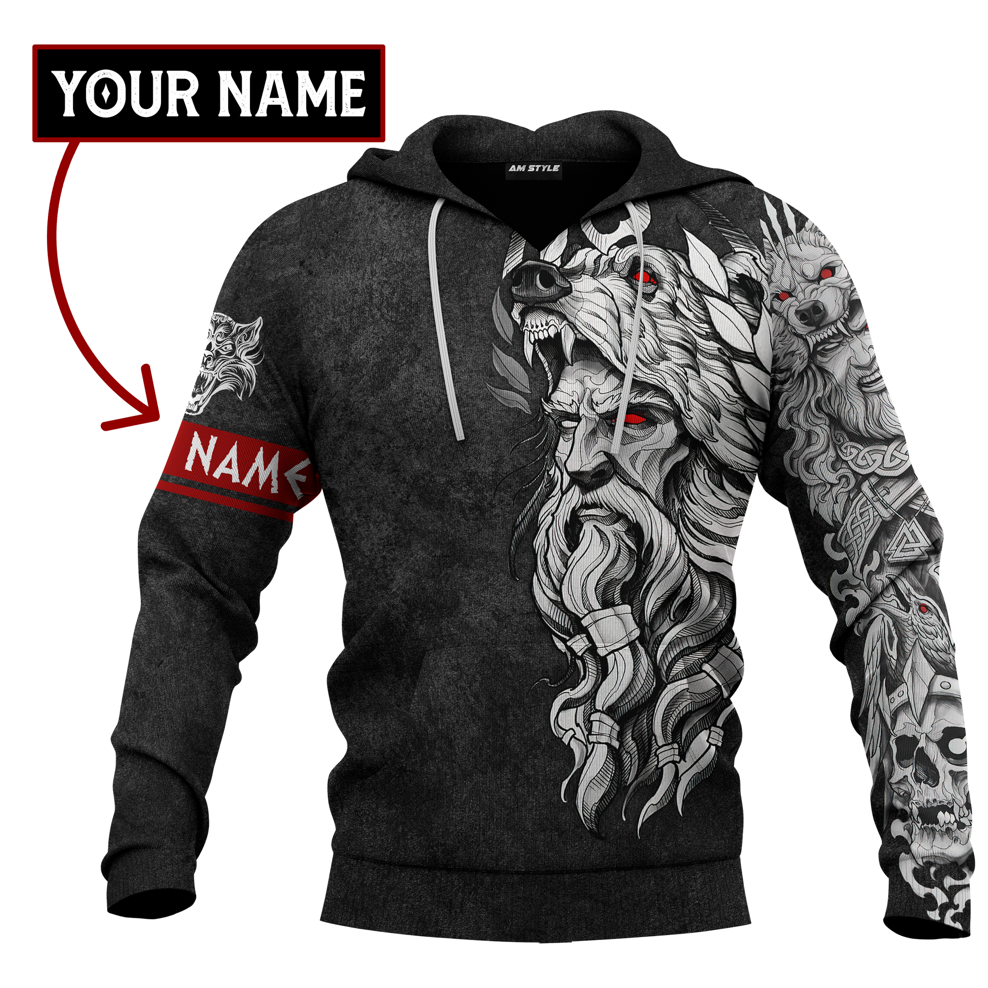 Custom Viking Clothing Viking Odin And Wolf Norse Mythology Hoodie RLT12 - Wonder Print Shop