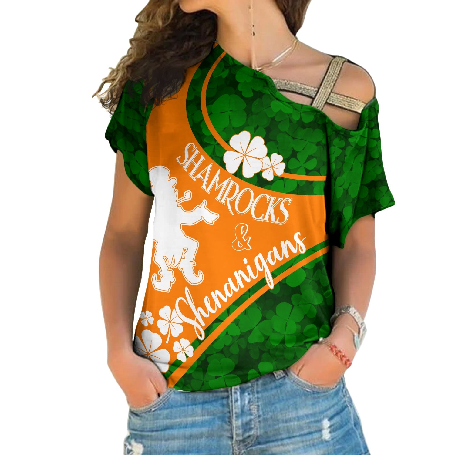 saint-patrick-day-cross-shoulder-shirt-shamrocks-and-shenanigans-irish-flag-style