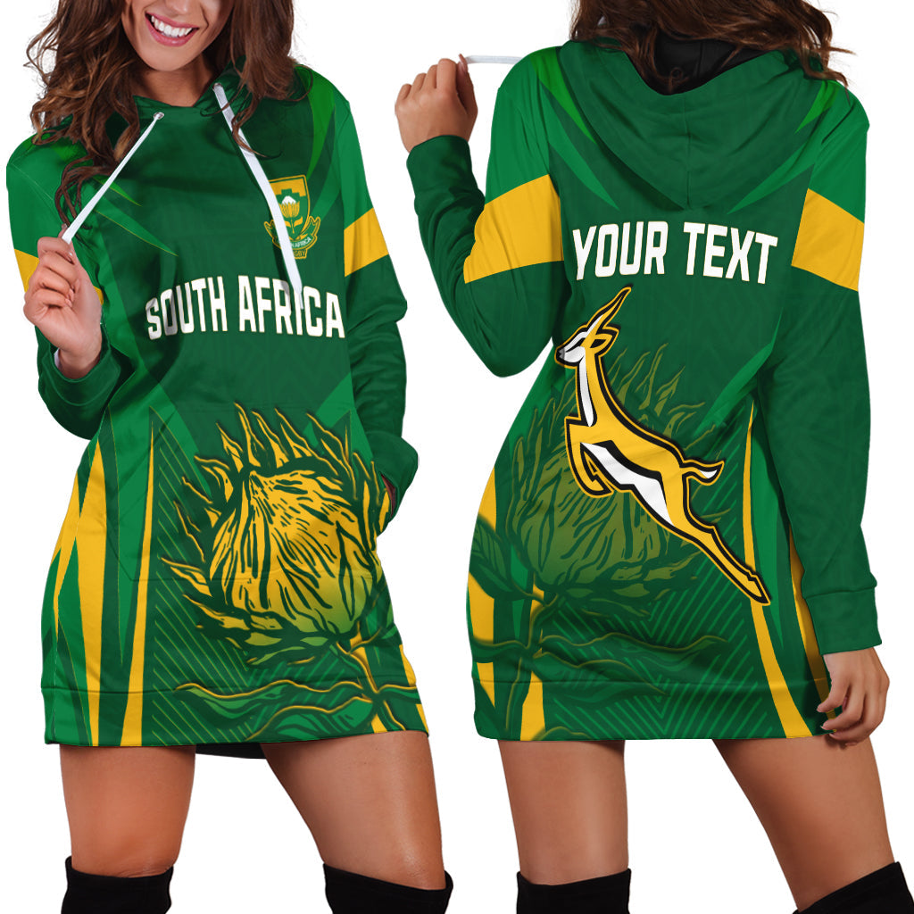 (Custom Personalised) South Africa Rugby Hoodie Dress Springboks Champion LT13 - Wonder Print Shop