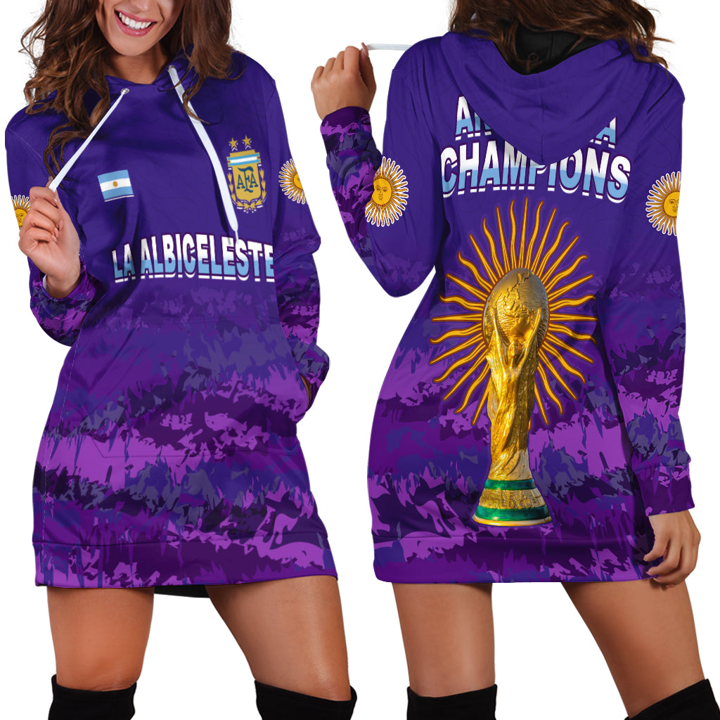 Argentina Football Hoodie Dress Go Champions La Albiceleste LT13 - Wonder Print Shop