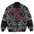 Viking Bomber Jacket Dark Red With Odins Ravens with Bandana Paisley Style RLT12 - Wonder Print Shop