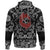 Viking Hoodie Dark Red With Odins Ravens with Bandana Paisley Style RLT12 - Wonder Print Shop