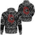 Viking Hoodie Dark Red With Odins Ravens with Bandana Paisley Style RLT12 - Wonder Print Shop