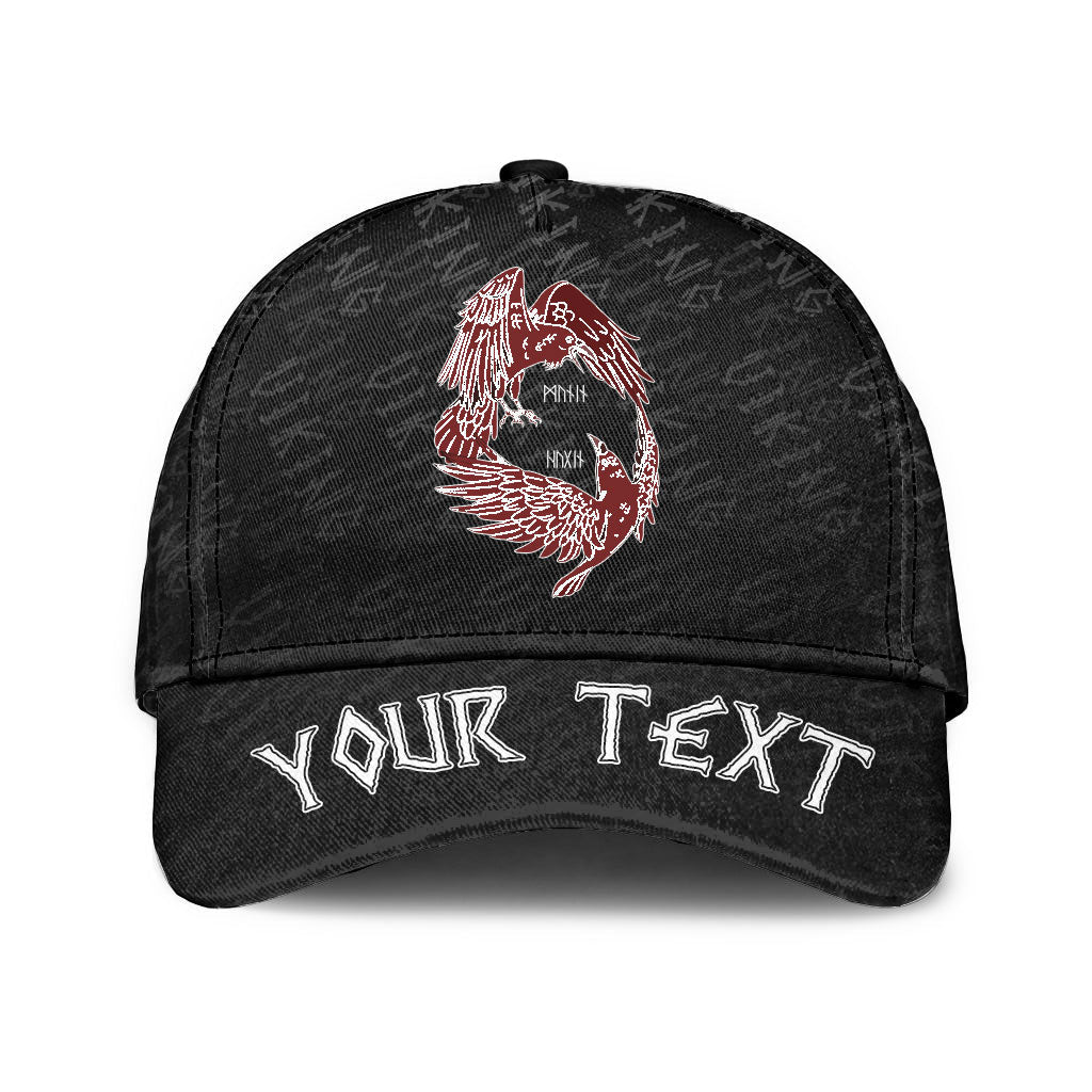 viking-classic-cap-custom-dark-red-with-odins-ravens-classic-cap