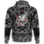 Viking Hoodie Dead Skull With Crow with Bandana Paisley Style RLT12 - Wonder Print Shop