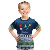Kids Sinterklaas T-shirt in dark blue with Delft-style front print
