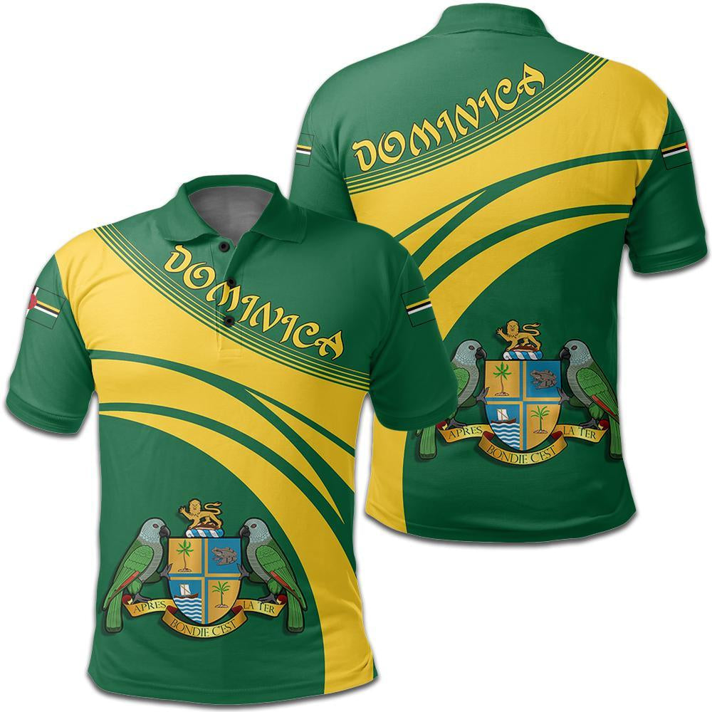 Dominica Polo Shirt Coat Of Arms Cricket Style - Wonder Print Shop