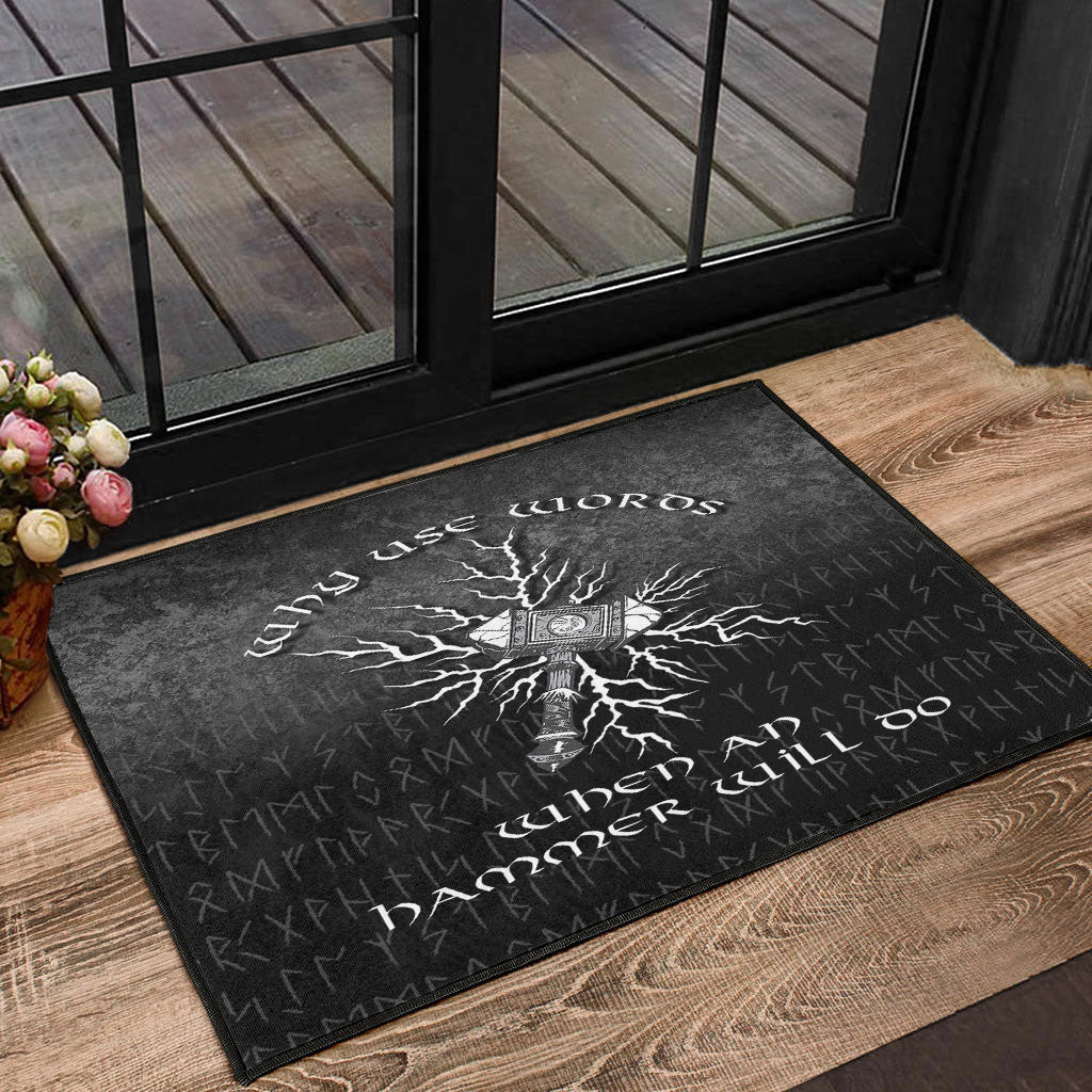 viking-door-mat-why-use-words-when-an-hammer-will-do-door-mat