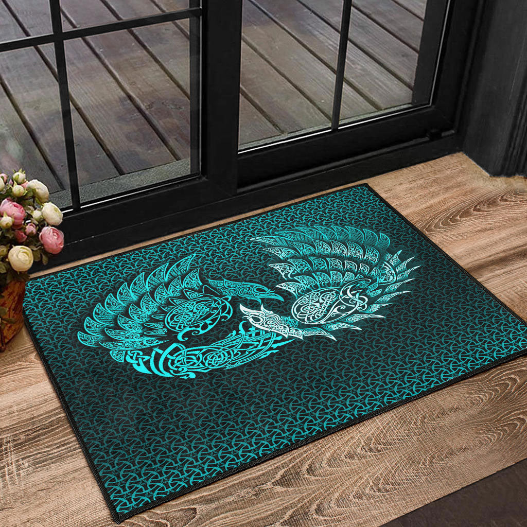 viking-door-mat-ragnarok-huginn-muninn-cyan-version-door-mat