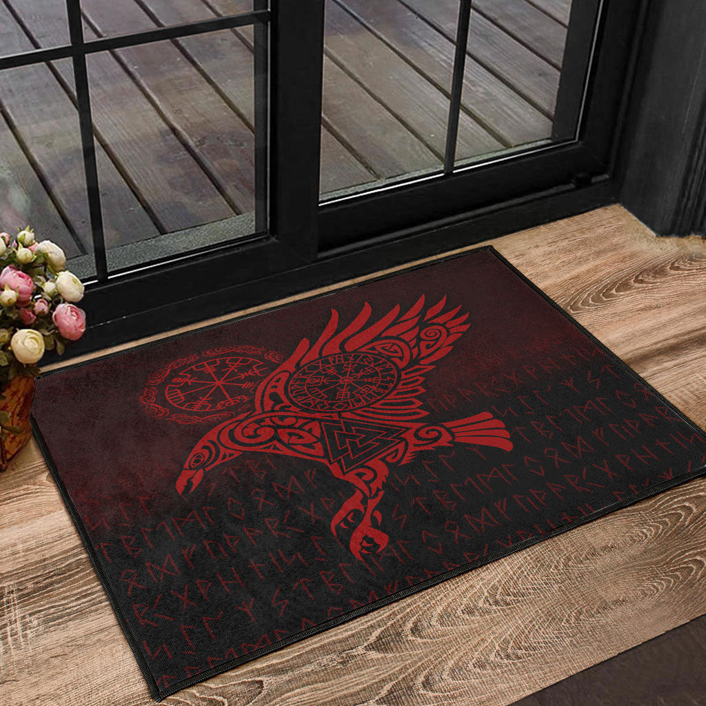 viking-door-mat-raven-vegvisir-tattoo-red-version-door-mat