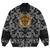 Viking Bomber Jacket Dragon Shield Axe Sword Skull with Bandana Paisley Style RLT12 - Wonder Print Shop