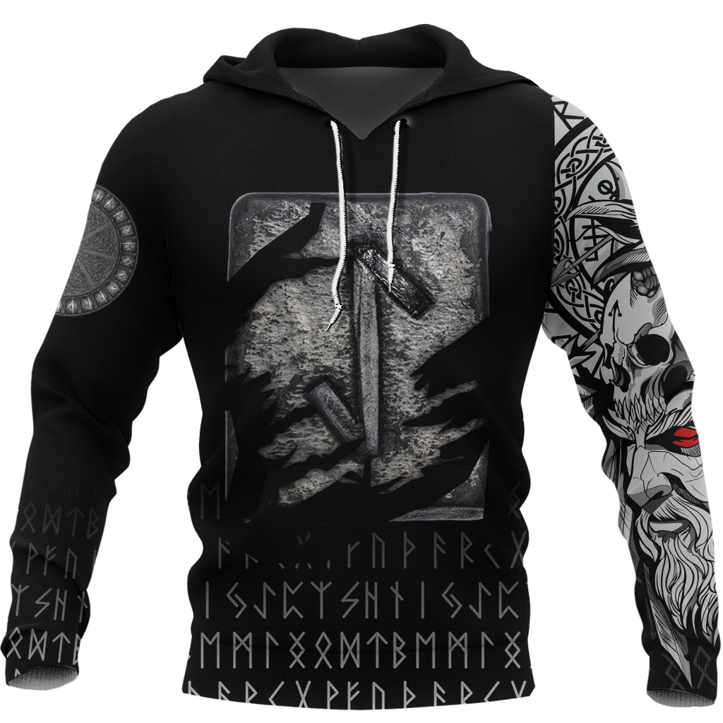 Viking Hoodie Eihwaz Norse Runes RLT12 - Wonder Print Shop