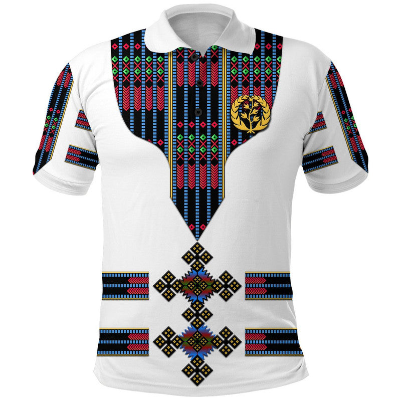 Custom Eritrea Polo Shirt Fancy Tibeb Vibes Flag Style LT8 - Wonder Print Shop