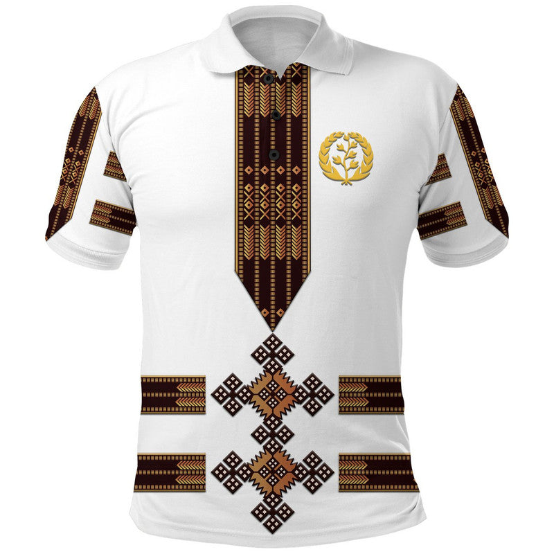 Eritrea Polo Shirt Fancy Tibeb Vibes NO.1 Ver White LT8 - Wonder Print Shop