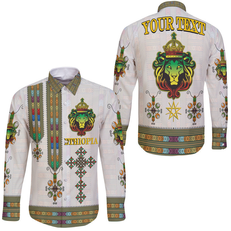 custom-personalised-ethiopia-hawaii-long-sleeve-button-shirt-ethiopian-lion-of-judah-tibeb-style