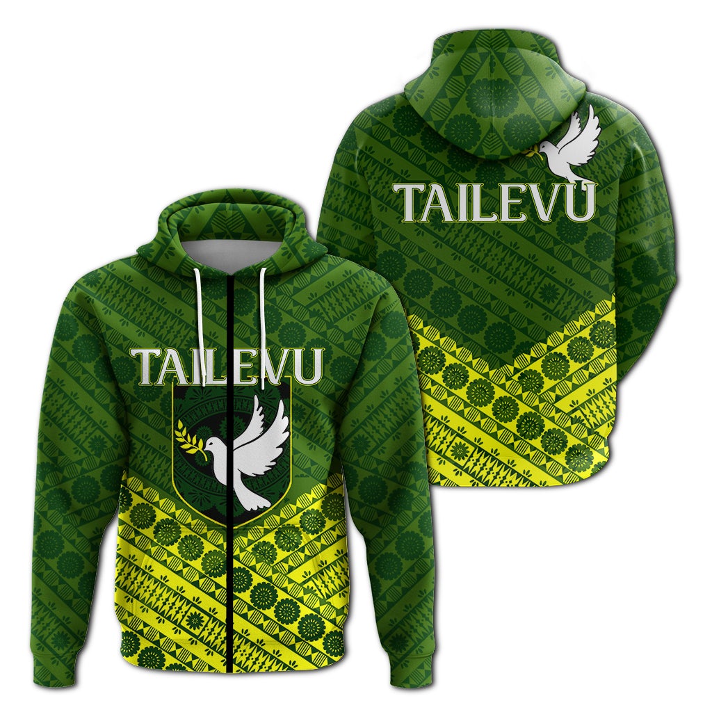 Tailevu Rugby Union Fiji Zip Hoodie Tapa Pattern LT12 - Wonder Print Shop