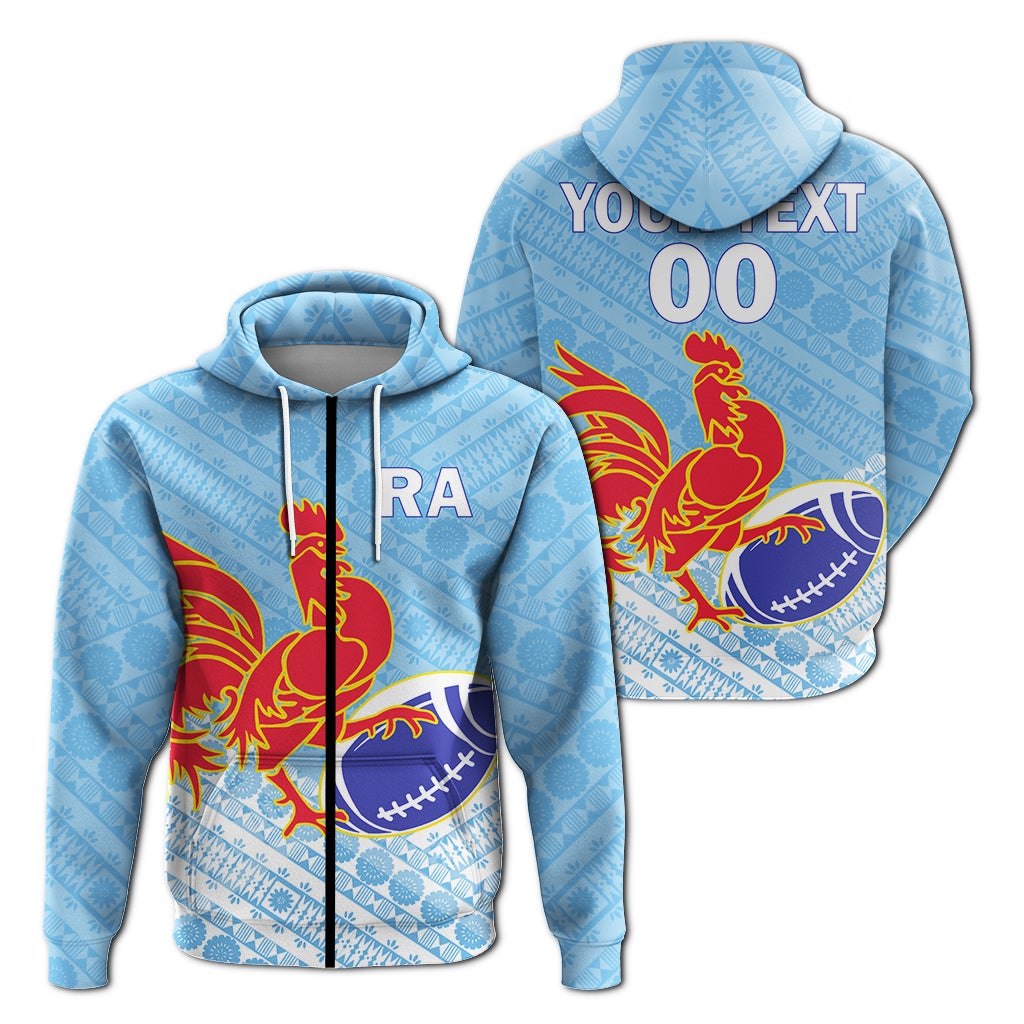 Custom Ra Rugby Union Fiji Zip Hoodie Tapa Pattern LT12 - Wonder Print Shop