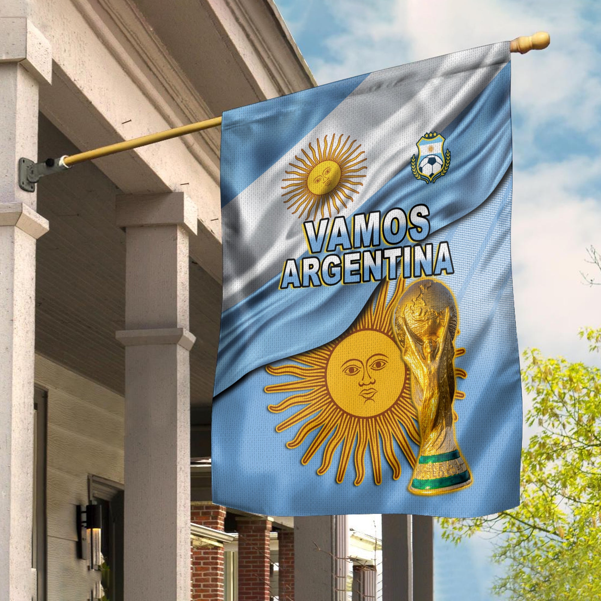 Argentina Football Flag Vamos La Albiceleste Champions World Cup Vibe Flag Ver.01 LT13 - Wonder Print Shop