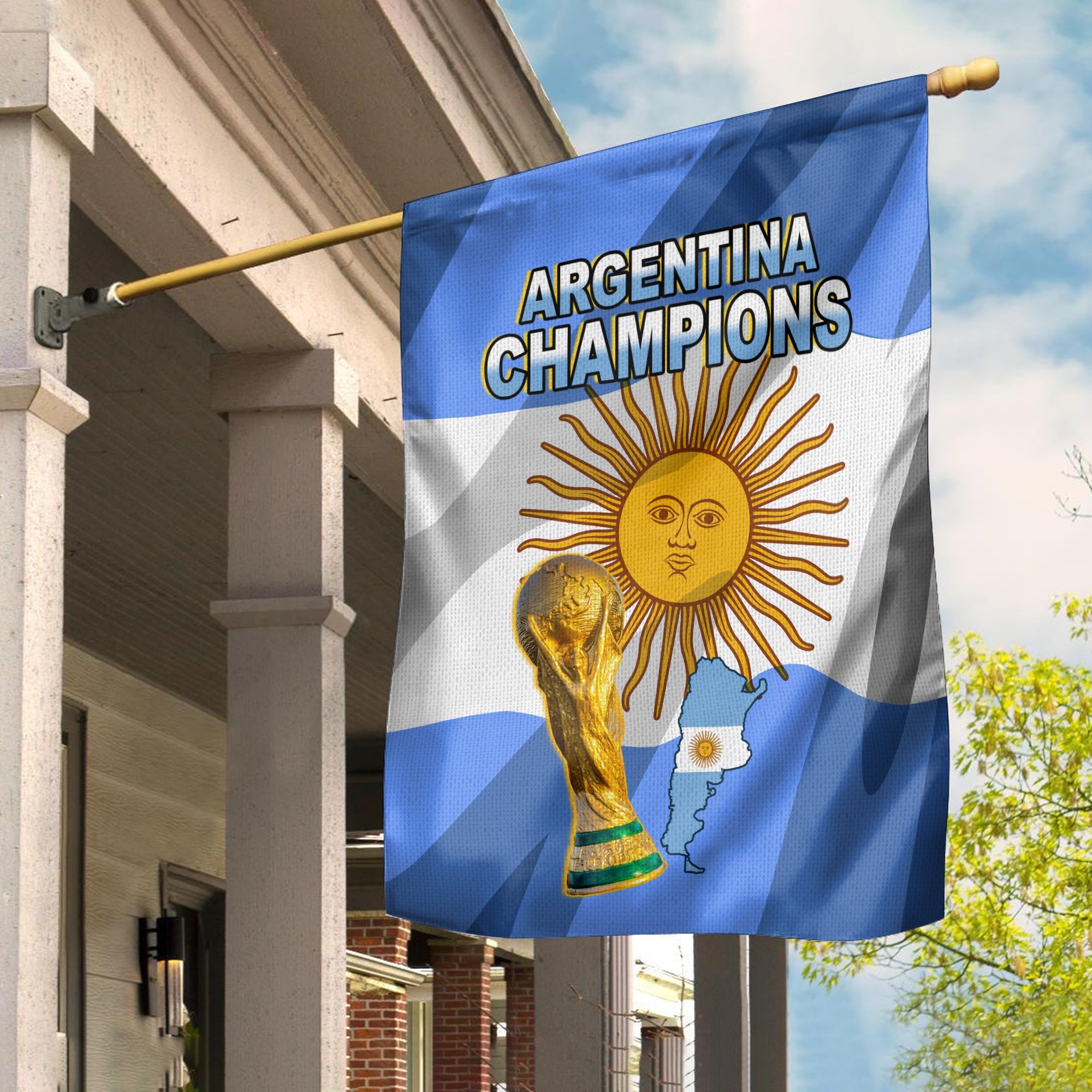 Argentina Football Flag Vamos La Albiceleste Champions World Cup GOAT Flag Ver.02 LT13 - Wonder Print Shop