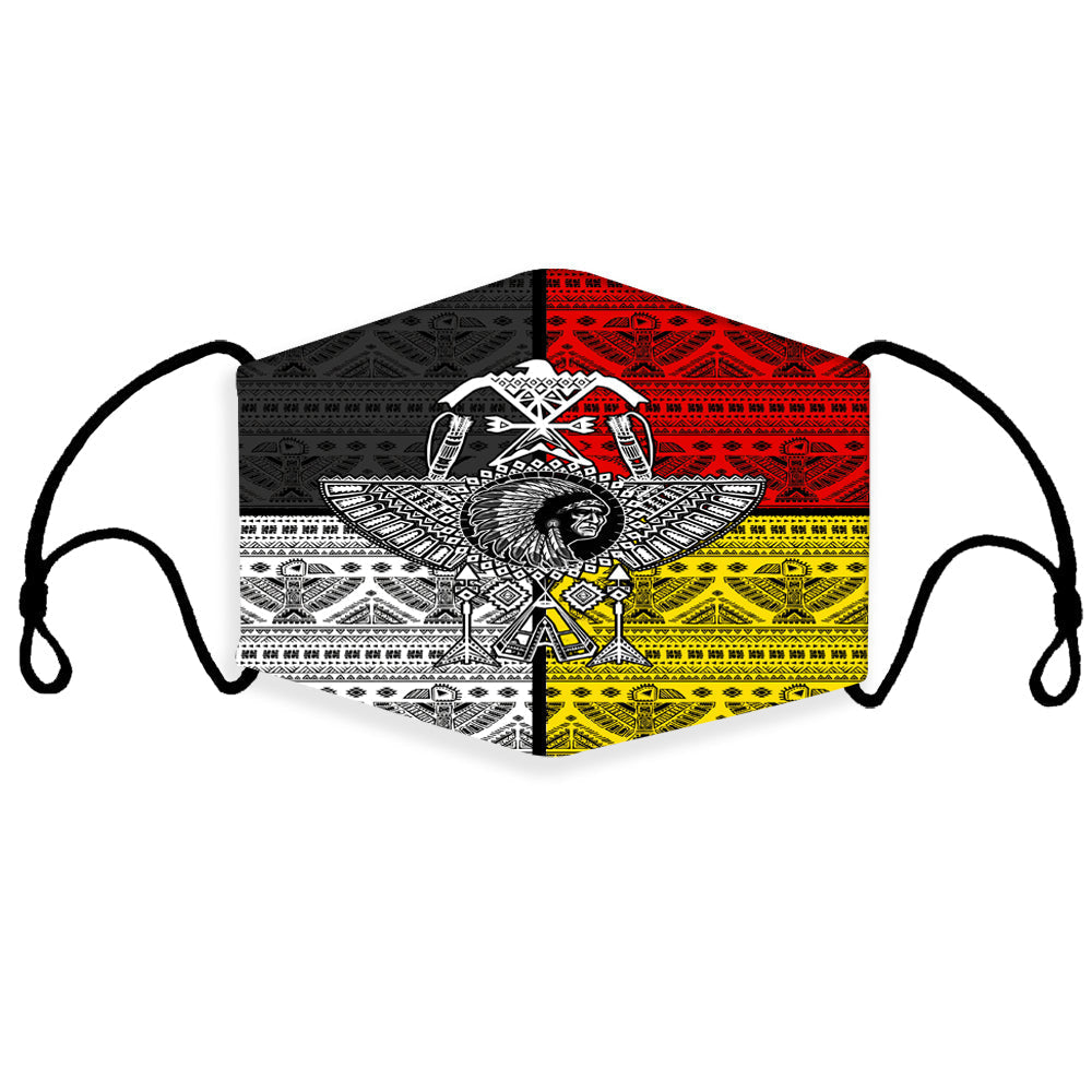 3D chief thunder bird feather face mask, multicolor geometric eagle graphic