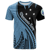 Micronesien T-Shirt mit Spike-Pattern, blau-schwarz, Sterne und Schrift