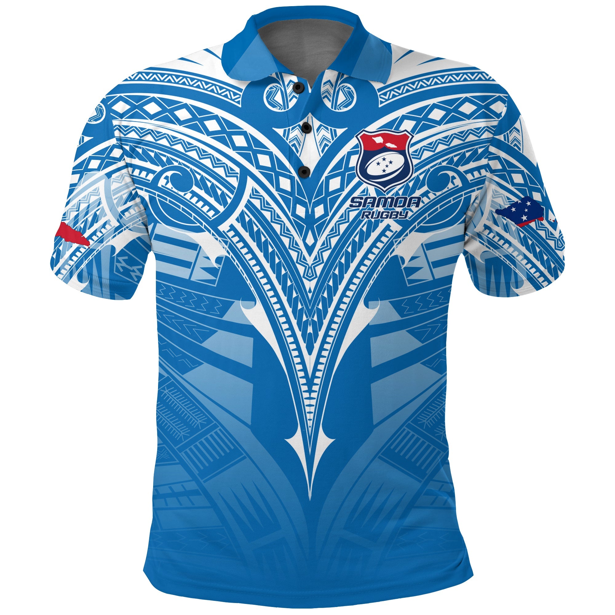 Custom Samoa Rugby Toa Samoa Blue Style Polo Shirt LT2 - Wonder Print Shop