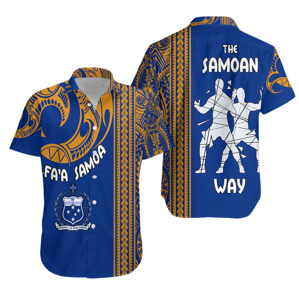 Fa'a Samoa - The Samoan Way Siva Tau Blue Hawaiian Shirt - Wonder Print Shop