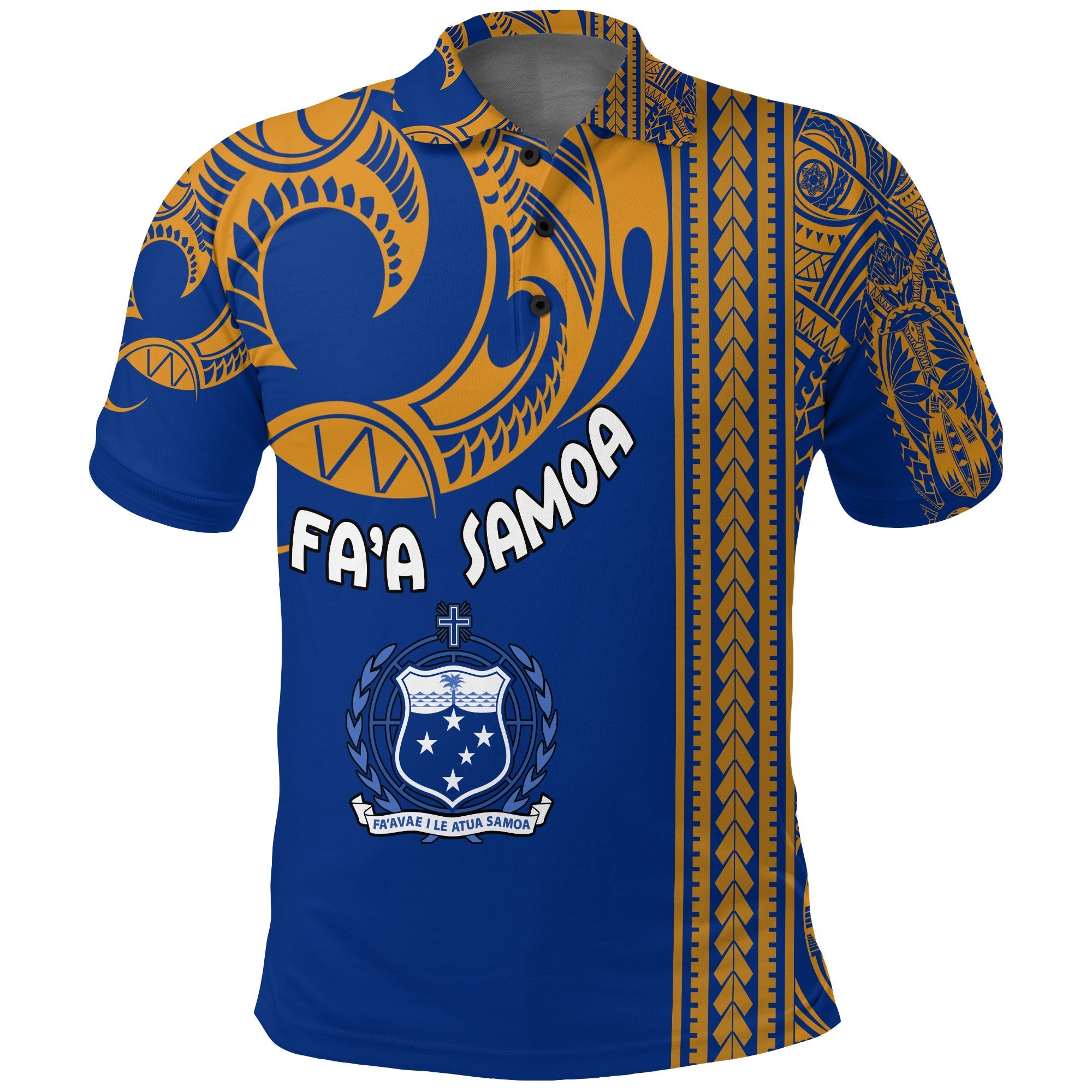 Faa Samoa The Samoan Way Siva Tau Blue Polo Shirt - Wonder Print Shop