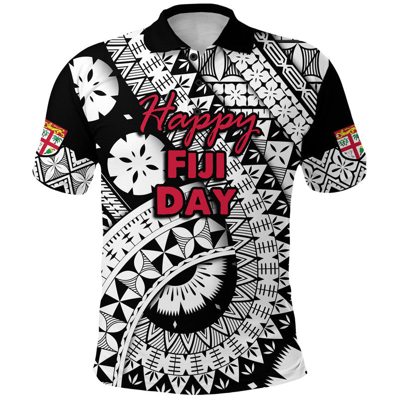 Fiji Day Polo Shirt Masi Kesa Black Style - Wonder Print Shop