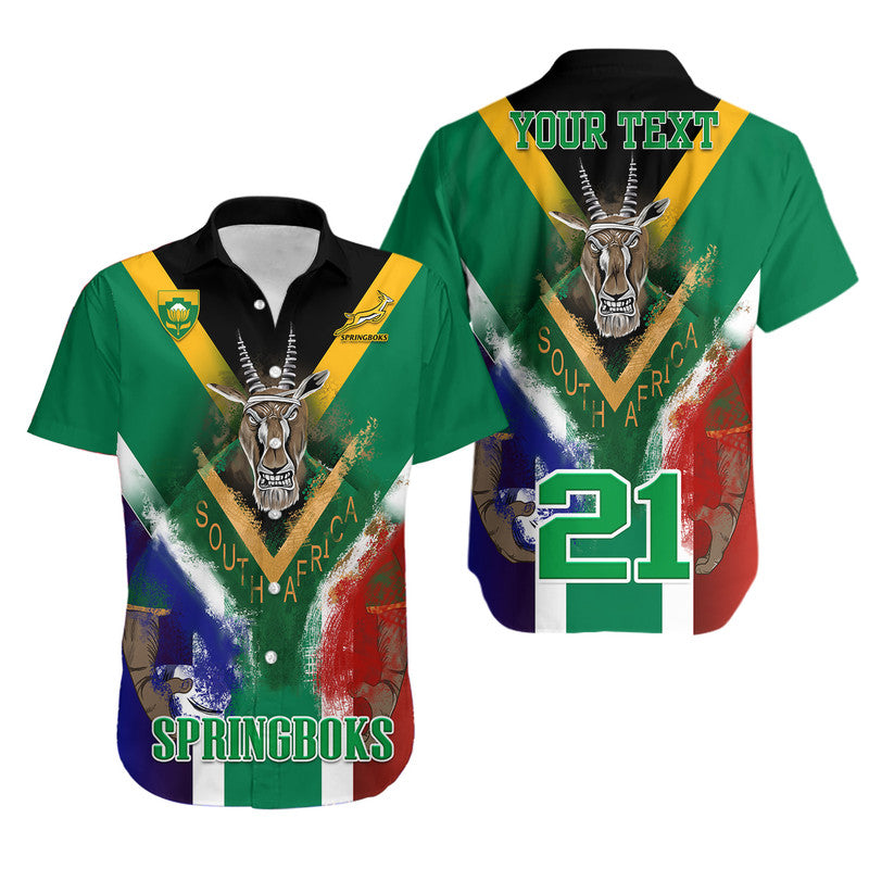 (Custom Personalised) South Africa Springboks Rugby Hawaiian Shirt Bokke Flag Style - Wonder Print Shop