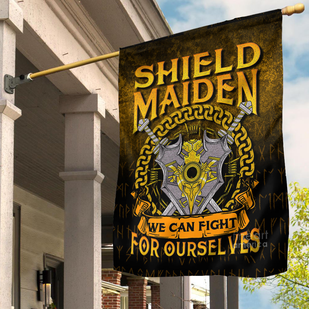 Viking Flag Shield Maiden We Can Fight For Ourselves Flag RLT12 - Wonder Print Shop