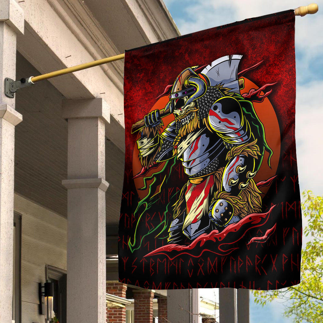 Viking Flag Samurai Viking Warrior Ronin Berserk Armor Axe Flag RLT12 - Wonder Print Shop