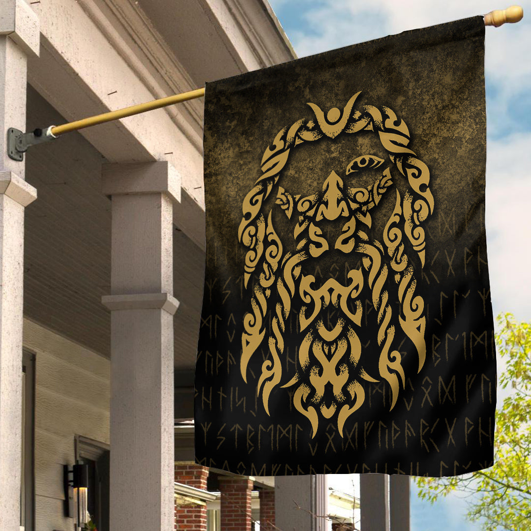 Viking Flag Viking God Odin Allfather In Asgard Raven God Gold Version Flag RLT12 - Wonder Print Shop