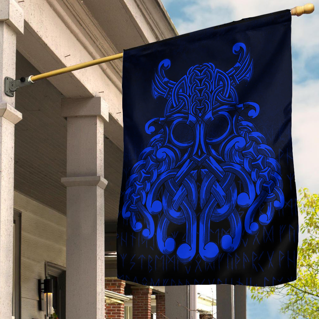 Viking Flag Vikings Odin Valhalla Blue Version Flag RLT12 - Wonder Print Shop