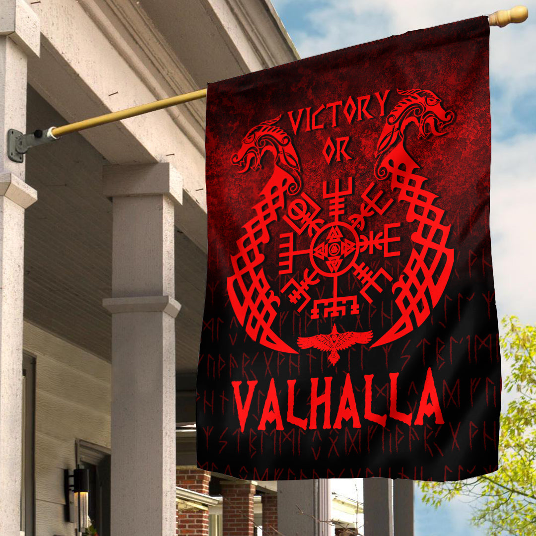 Wonder Print Shop Flag - Victory or Valhalla - Red Version Flag RLT12 - Wonder Print Shop