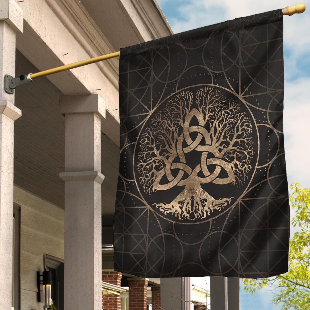 Viking Flag Tree Of Life Yggdrasil with Triquetra Flag RLT12 - Wonder Print Shop