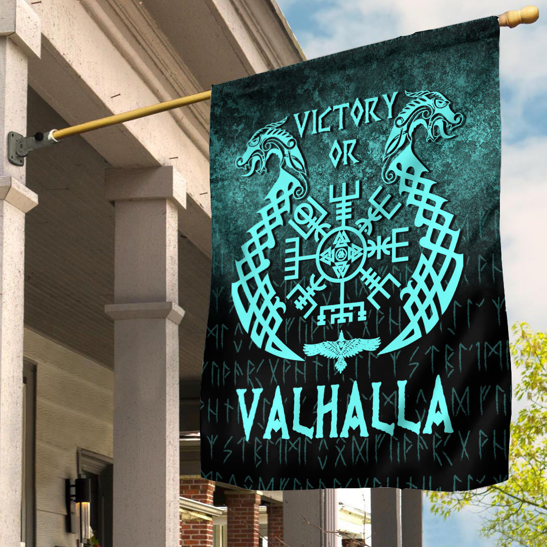 Wonder Print Shop Flag - Victory or Valhalla - Cyan Version Flag RLT12 - Wonder Print Shop