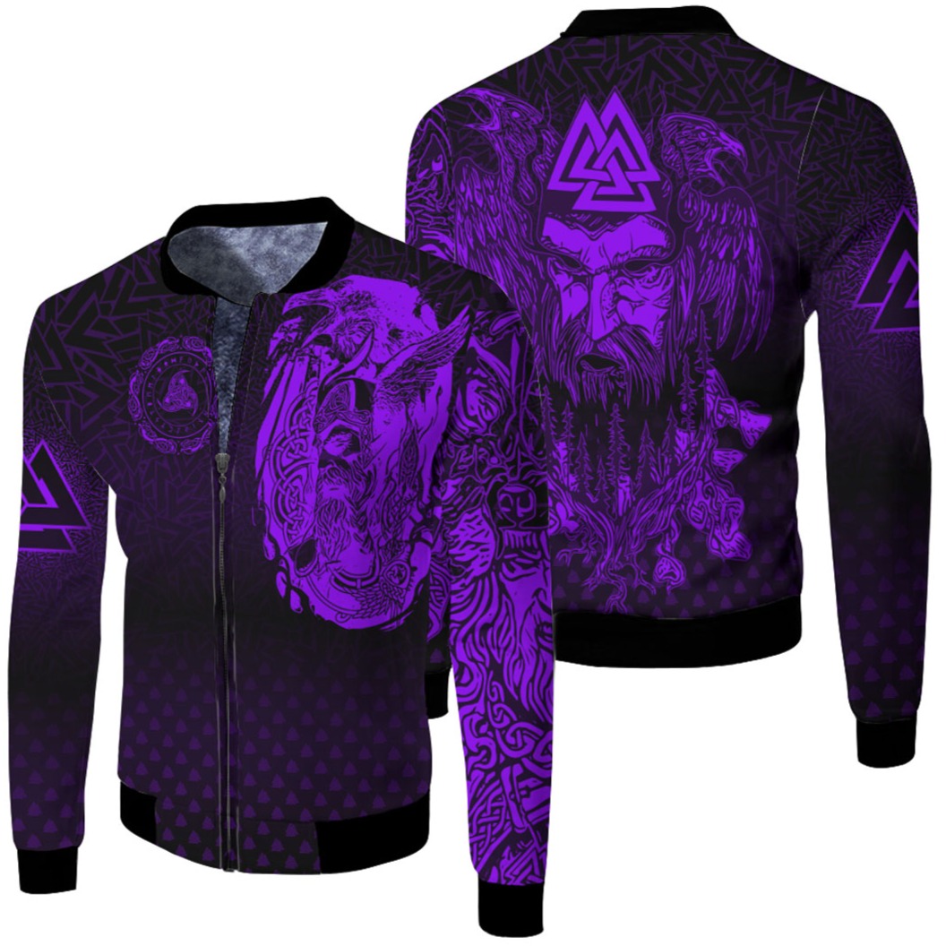 viking-clothing-viking-odin-raven-tattoo-style-purple-version-fleece-winter-jacket