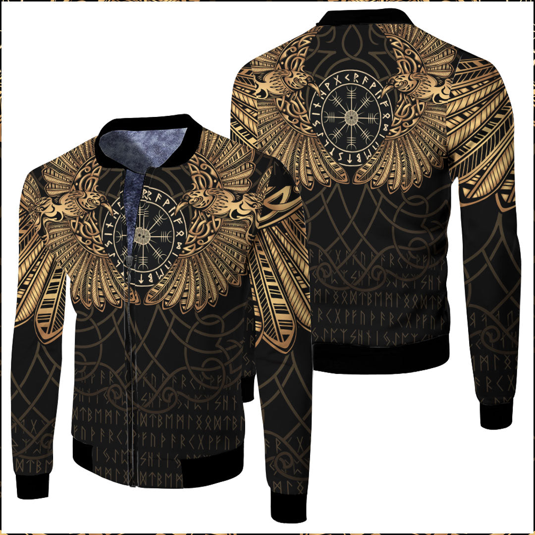 viking-clothing-viking-odins-celtic-two-ravens-gold-version-fleece-winter-jacket