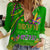 Women Casual Shirt Mardi Gras - Throw Me Something Mister (Green) - Wonder Print Shop