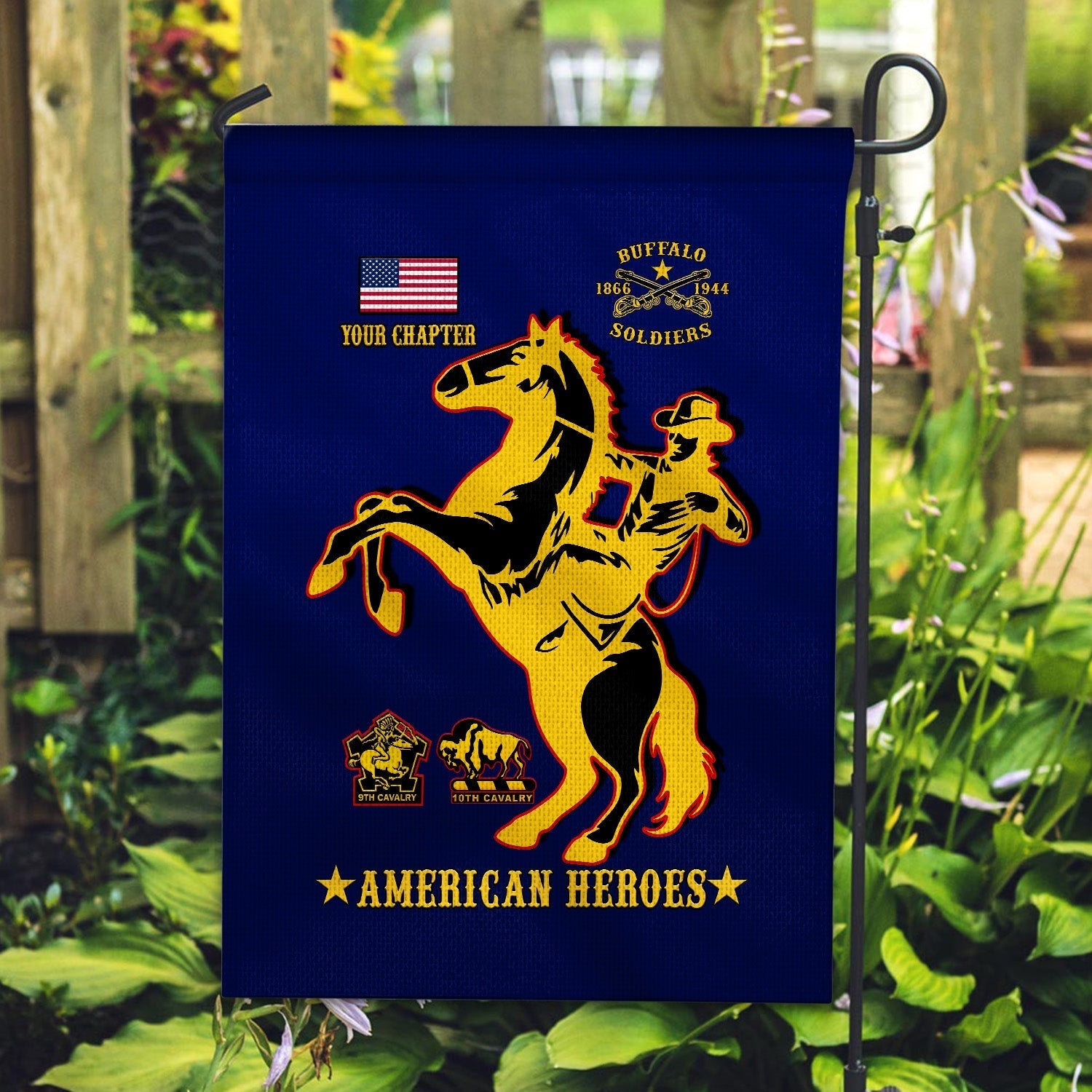 custom-personalised-buffalo-soldiers-flag-bsmc-united-states-army-simple-style