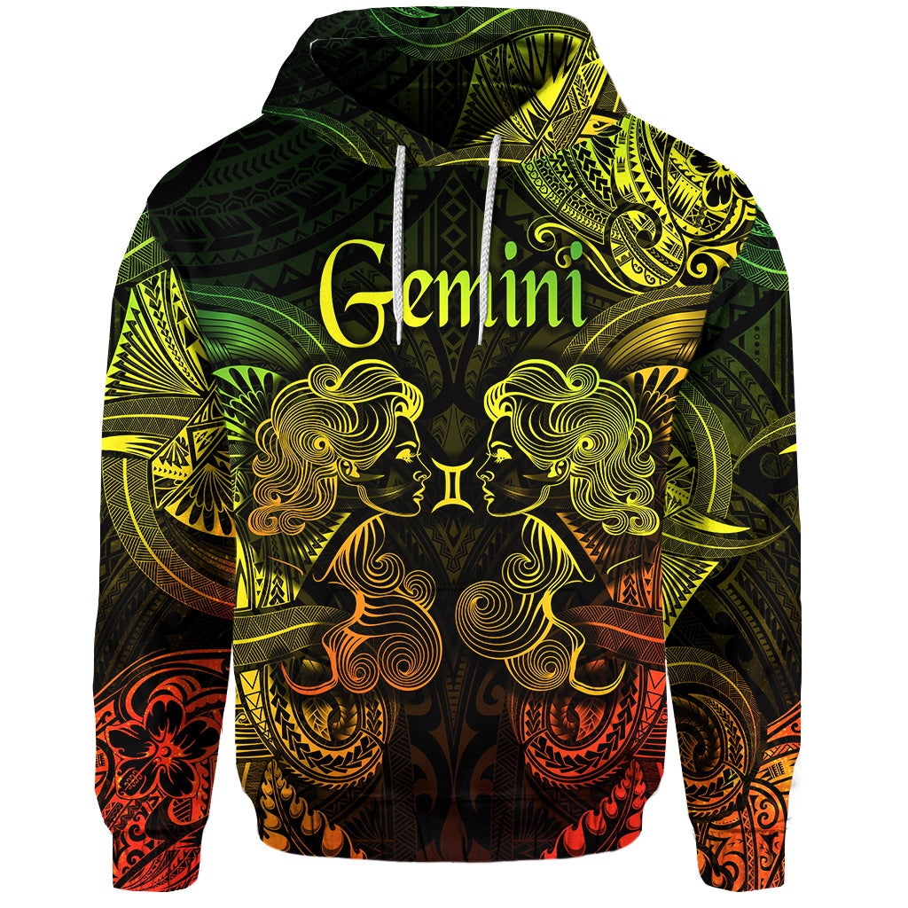 Custom Gemini Zodiac Polynesian Hoodie Unique Style Reggae LT8 - Wonder Print Shop