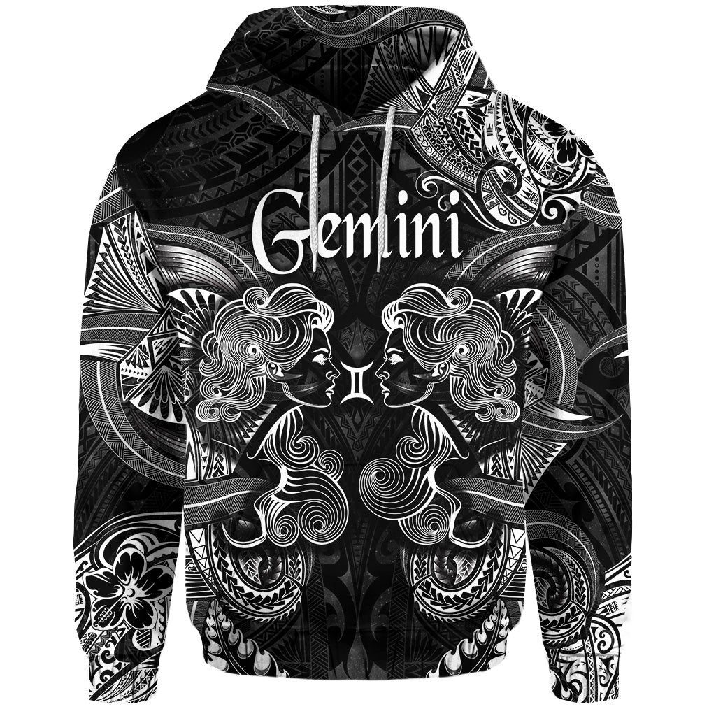 Custom Gemini Zodiac Polynesian Hoodie Unique Style Black LT8 - Wonder Print Shop