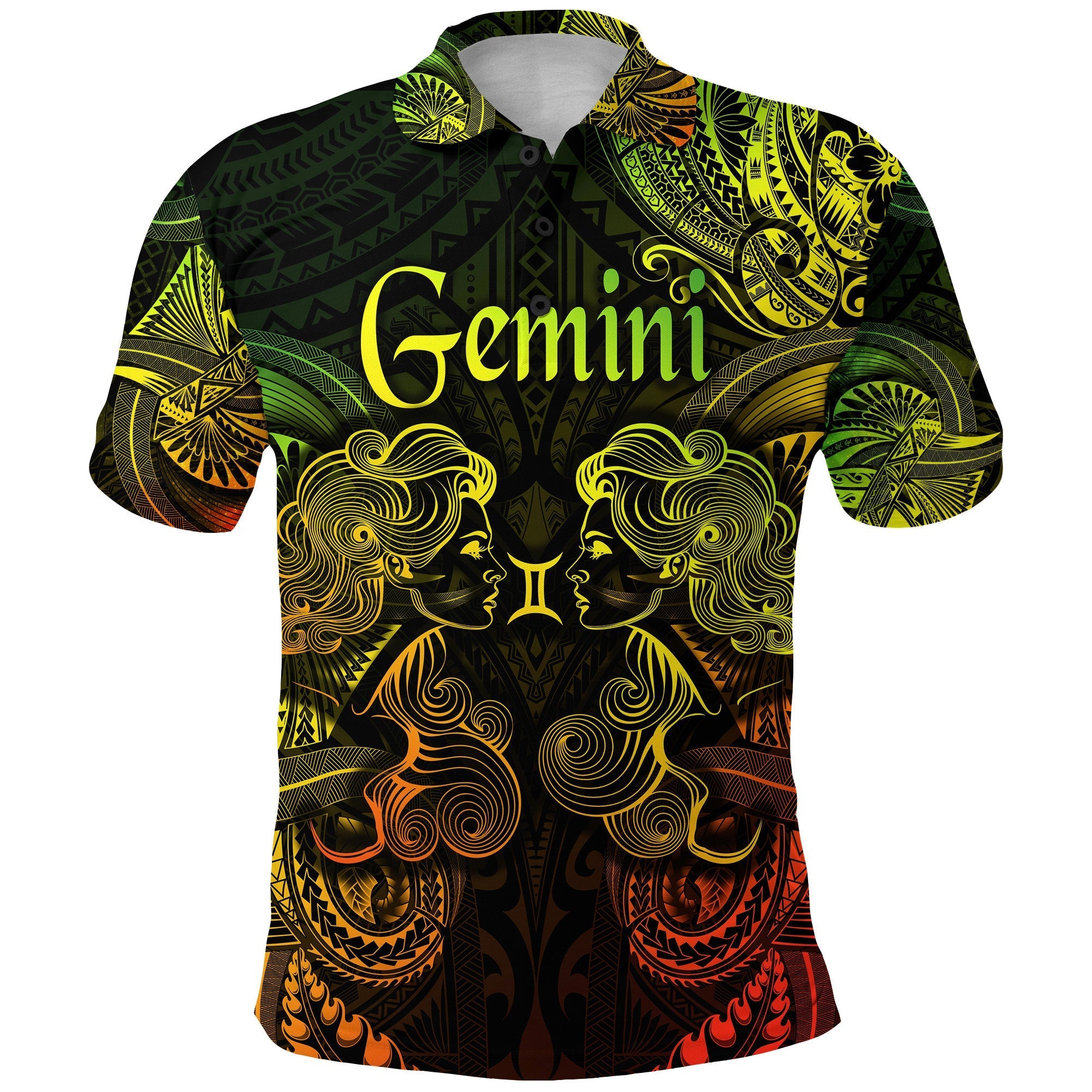 custom-personalised-gemini-zodiac-polynesian-polo-shirt-unique-style-reggae