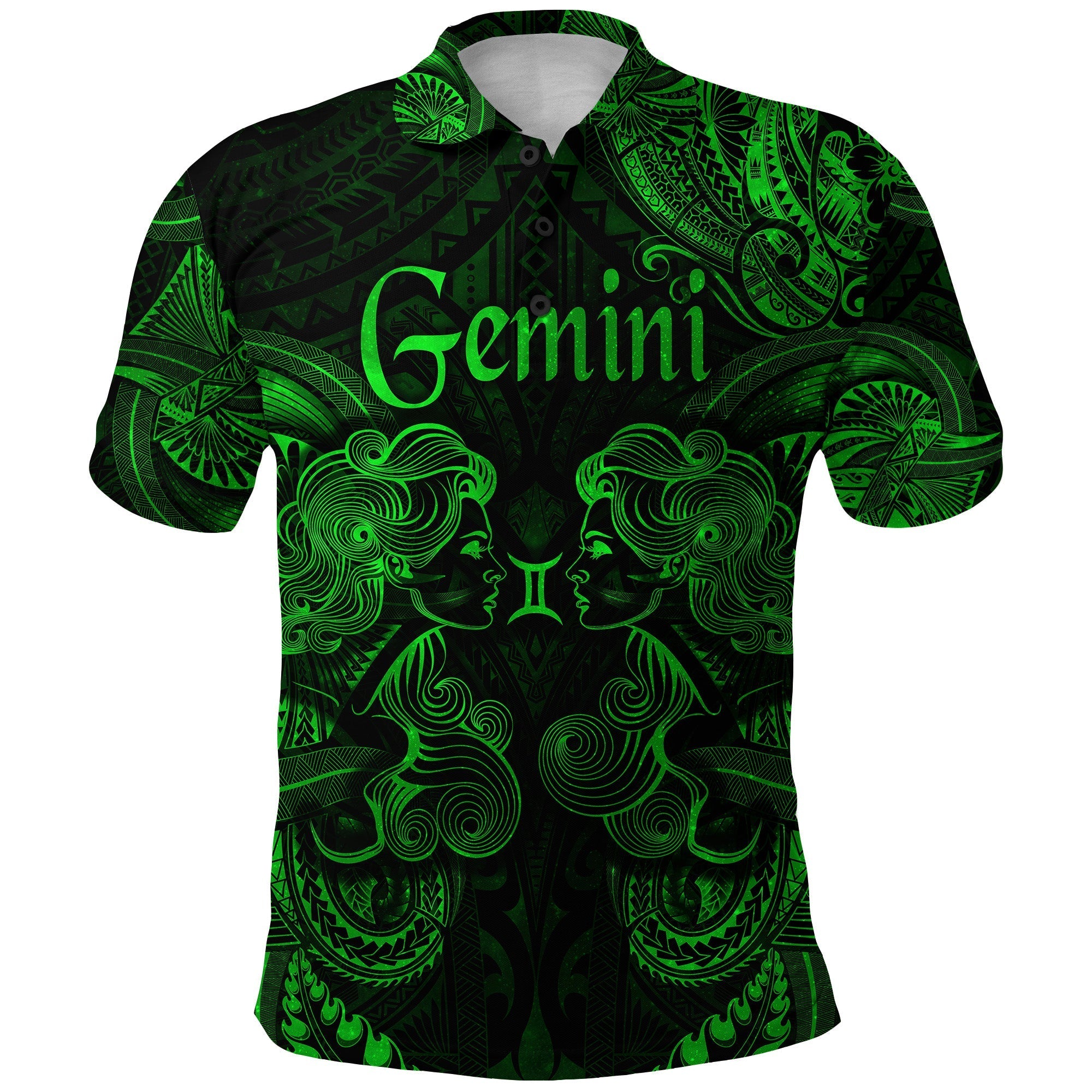 custom-personalised-gemini-zodiac-polynesian-polo-shirt-unique-style-green