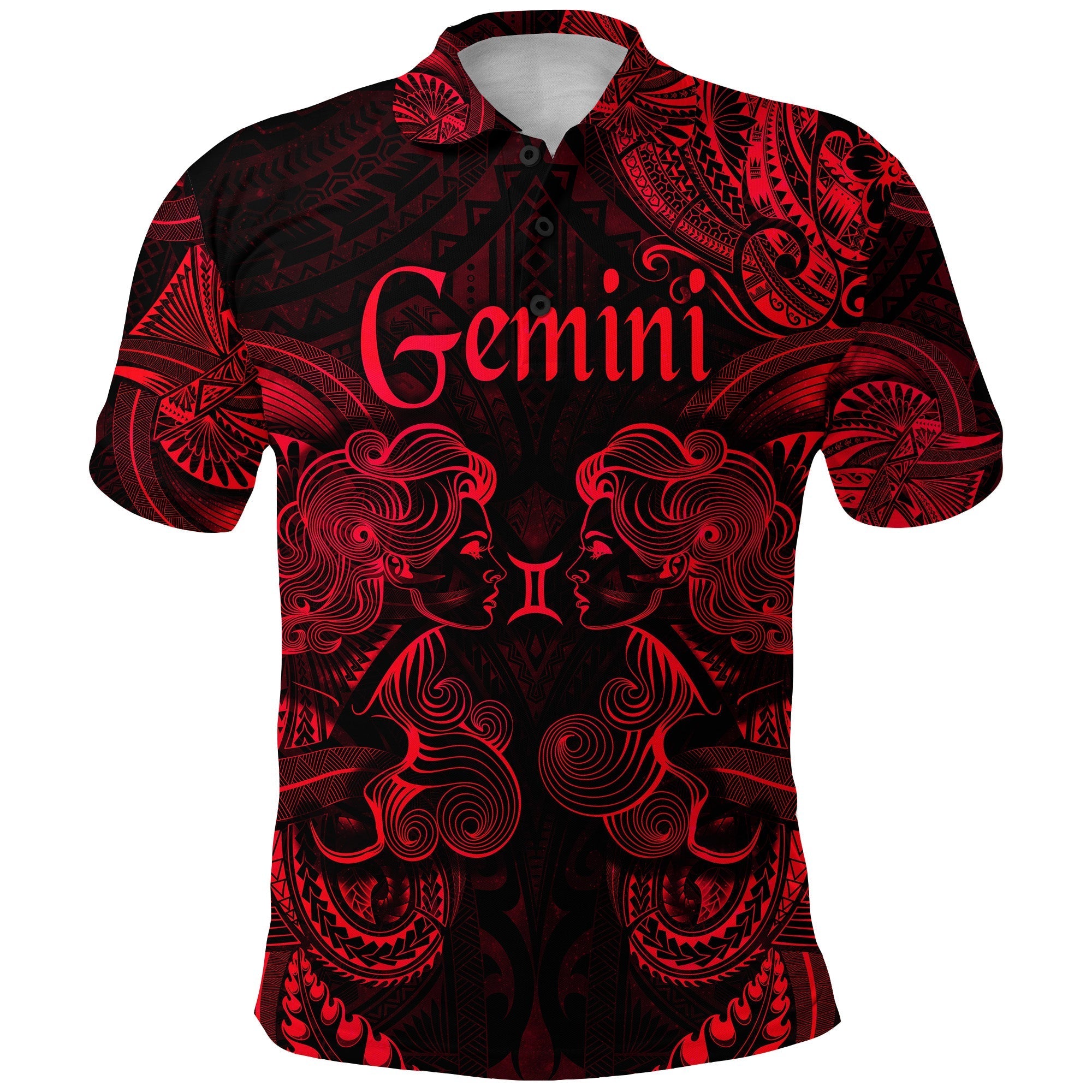 custom-personalised-gemini-zodiac-polynesian-polo-shirt-unique-style-red